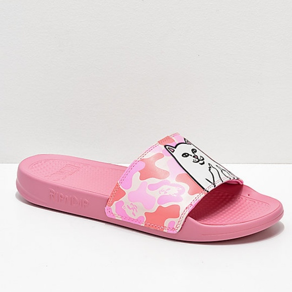 Ripndip Shoes - RIPNDIP Lord Nermal Pink Camo Slide Sandals